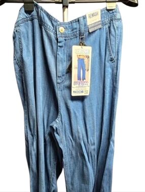 Rewash Effortless A-Line Wide Leg Denim Trousers Super High Rise